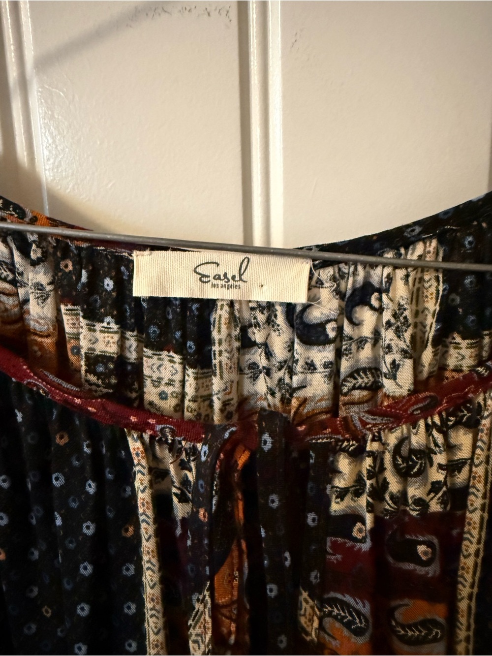 Boho Patchwork Peasant blouse- Multicolor - Picture 2 of 2